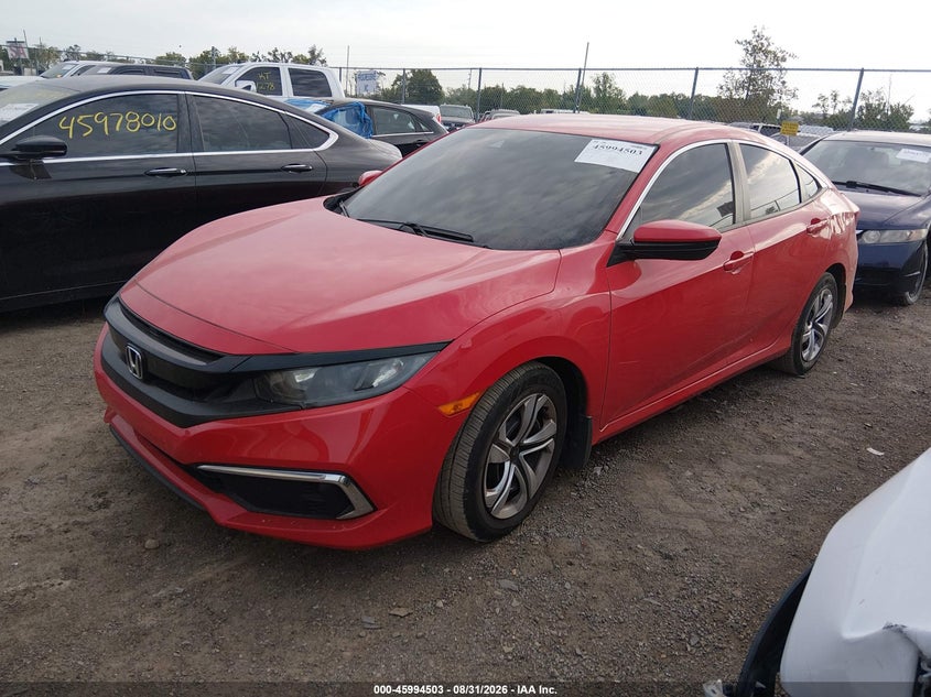 2020 Honda Civic, Правий зад, IAAI, VIN 2HGFC2F62LH572357 — фото 2