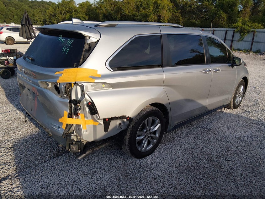 Vin: 5tdzrkec6ms010563, lot: 46493928, toyota sienna limited 20214