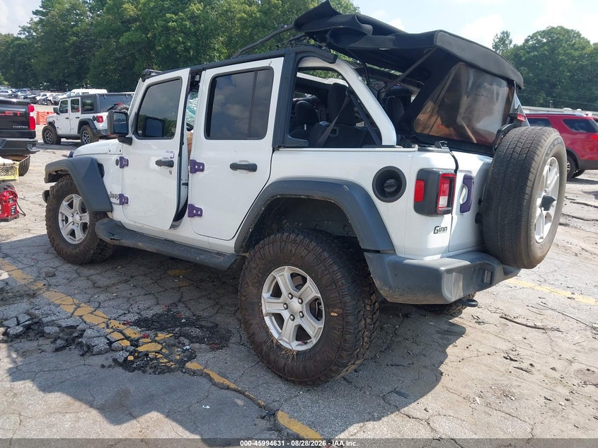 Vin: 1c4hjxdg5nw141313, lot: 46493976, jeep wrangler unlimited sport 20223