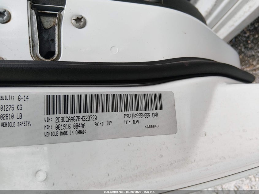CHRYSLER 300 2014 VIN 2C3CCAAG7EH323720