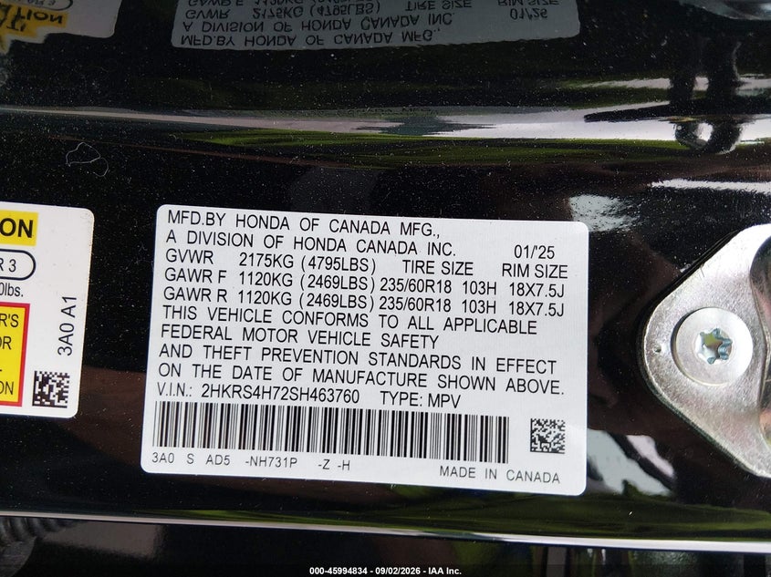 2025 HONDA CR-V EX-L AWD · Фото 9