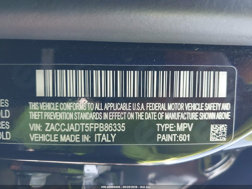 JEEP RENEGADE 2015 VIN ZACCJADT5FPB86335