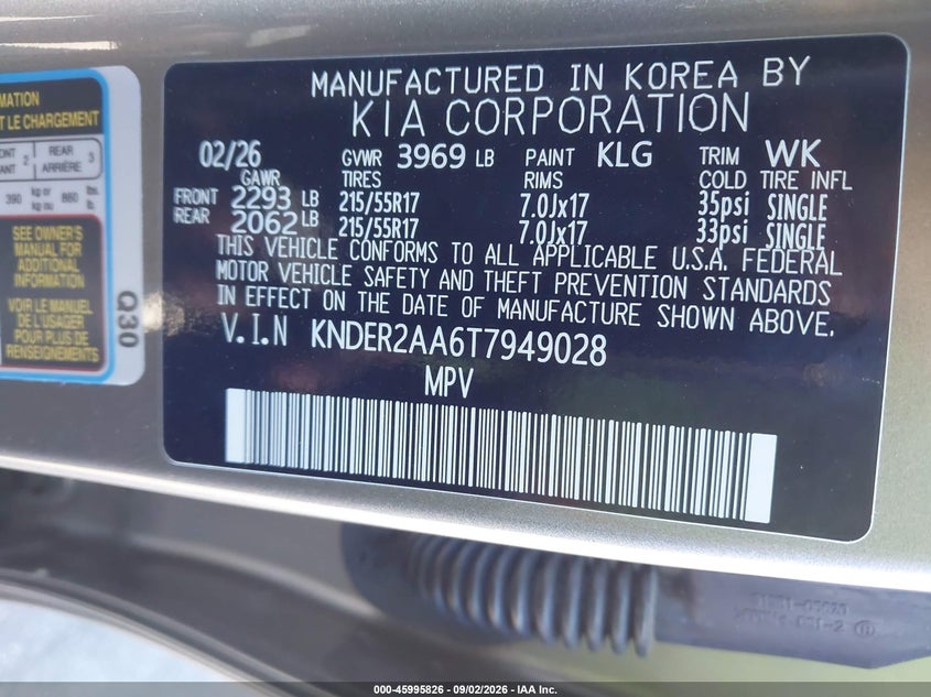 KIA SELTOS 2026 VIN KNDER2AA6T7949028