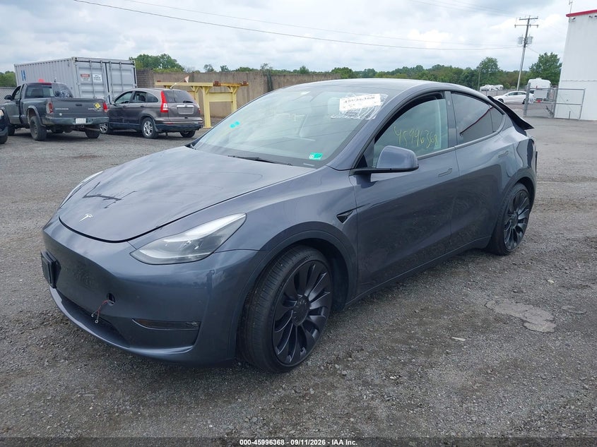 Vin: 7saygdef2pf700393, lot: 46495713, tesla model y performance dual motor all-wheel drive 20232