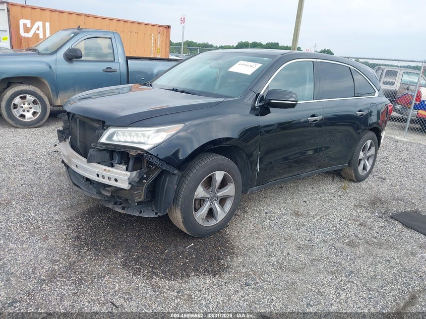 2016 Acura MDX, Удар спереди, IAAI, VIN 5FRYD4H26GB039691 — фото 2