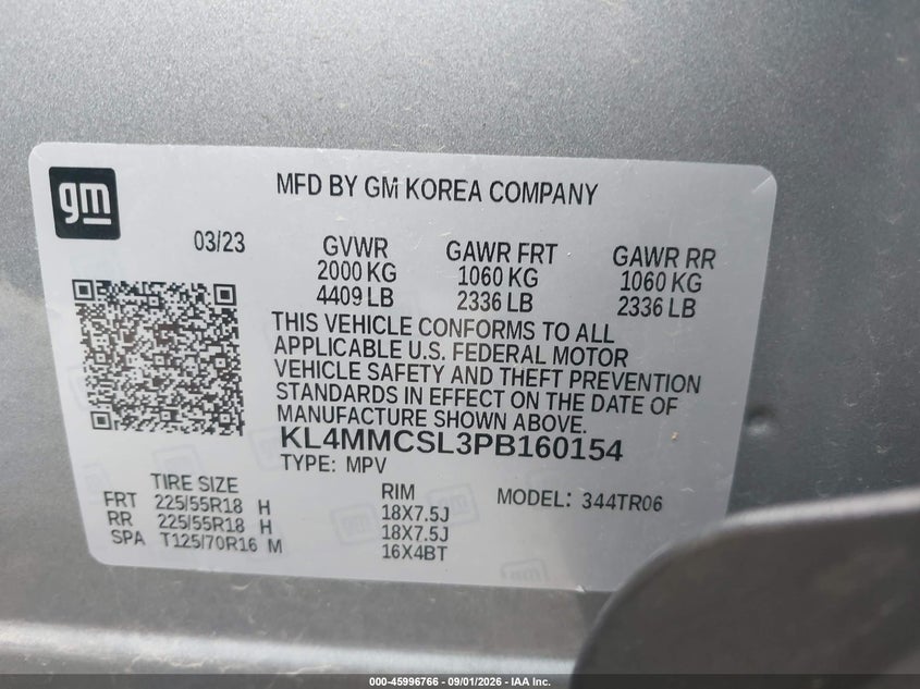 BUICK ENCORE GX 2023 VIN KL4MMCSL3PB160154