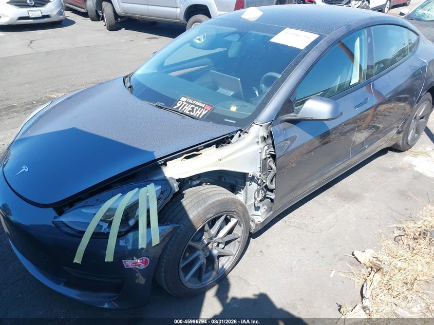 Vin: 5yj3e1ea2pf697849, lot: 46496139, tesla model 3 rear-wheel drive 20232
