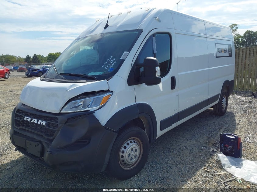 Vin: 3c6lrvdg2te157362, lot: 46496571, ram promaster 2500 tradesman high roof 159 wb w/pass seat 20262