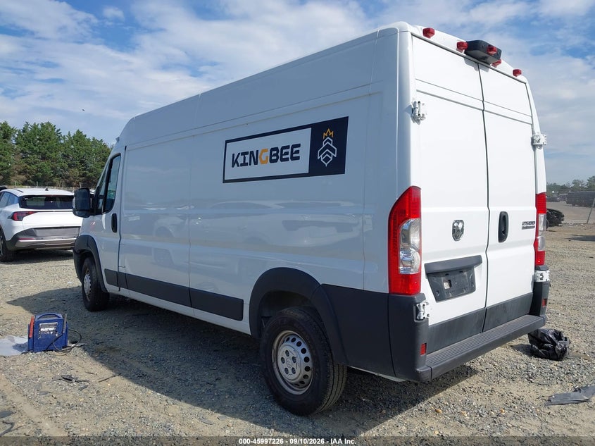 Vin: 3c6lrvdg2te157362, lot: 46496571, ram promaster 2500 tradesman high roof 159 wb w/pass seat 20263