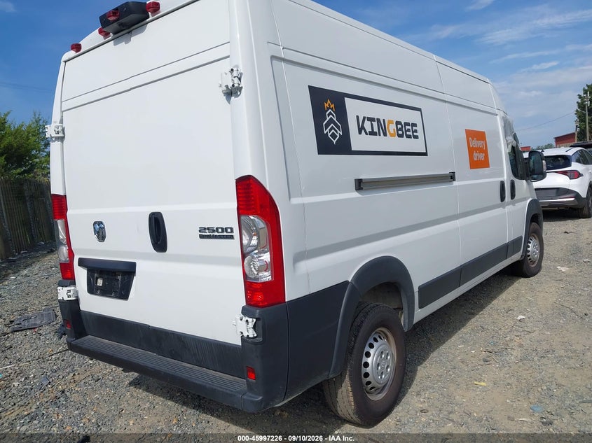 Vin: 3c6lrvdg2te157362, lot: 46496571, ram promaster 2500 tradesman high roof 159 wb w/pass seat 20264
