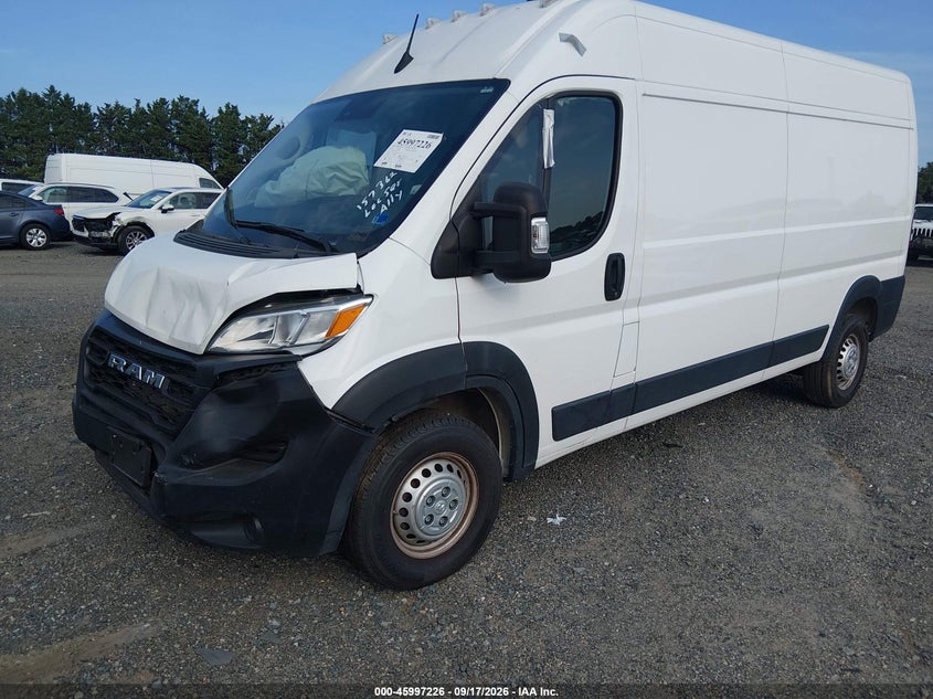 Vin: 3c6lrvdg2te157362, lot: 46496571, ram promaster 2500 tradesman high roof 159 wb w/pass seat 20262