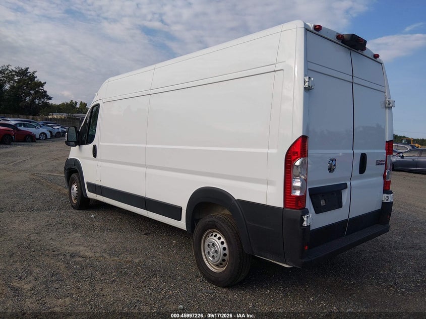 Vin: 3c6lrvdg2te157362, lot: 46496571, ram promaster 2500 tradesman high roof 159 wb w/pass seat 20263