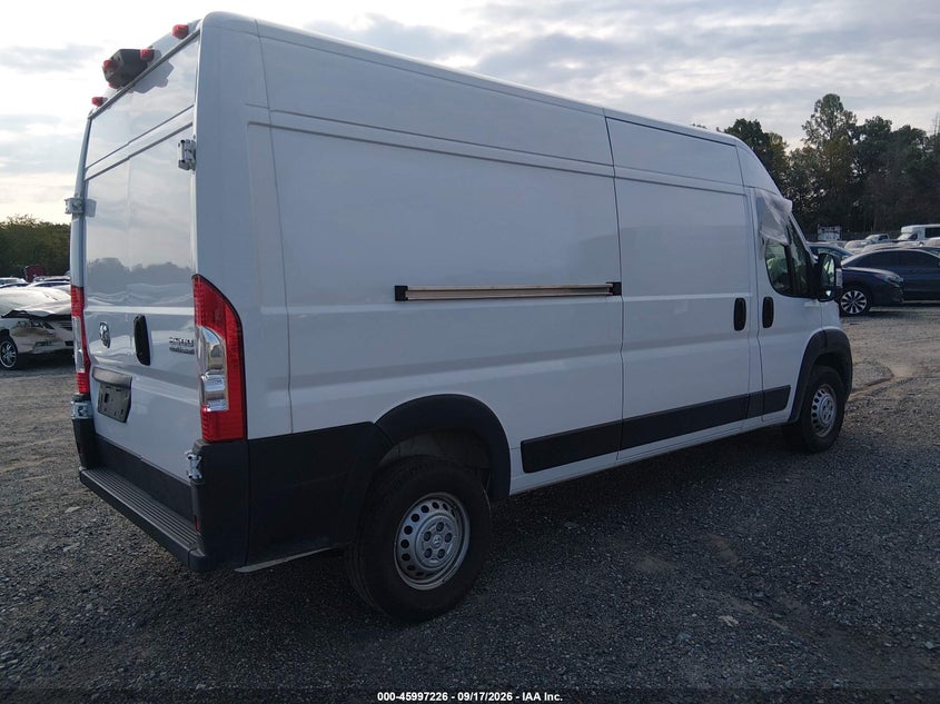 Vin: 3c6lrvdg2te157362, lot: 46496571, ram promaster 2500 tradesman high roof 159 wb w/pass seat 20264