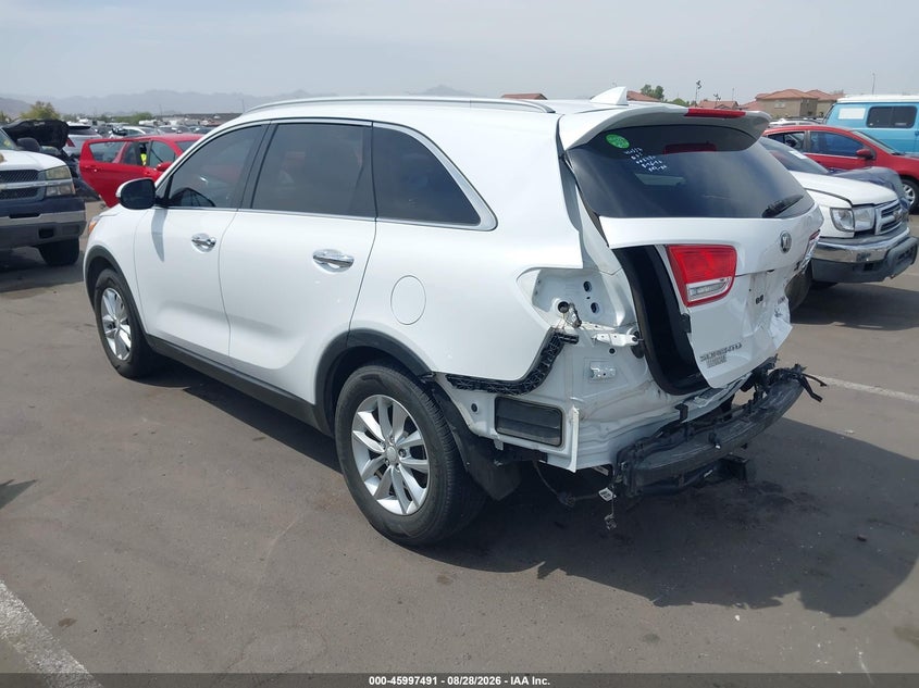 Vin: 5xypg4a36gg002480, lot: 46496836, kia sorento 2.4l lx 20163