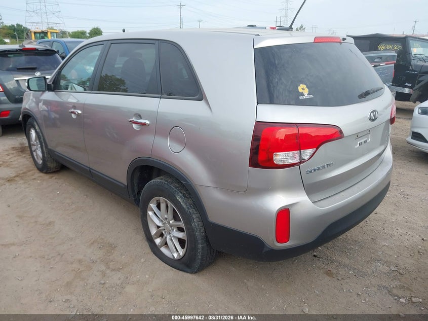 Vin: 5xykt3a6xeg486385, lot: 46496987, kia sorento lx 20143