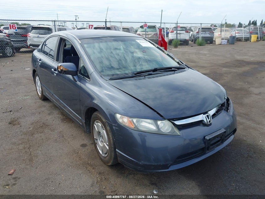 2008 HONDA CIVIC SEDAN 1.3L I-4 VVT, REGULAR , 93HP