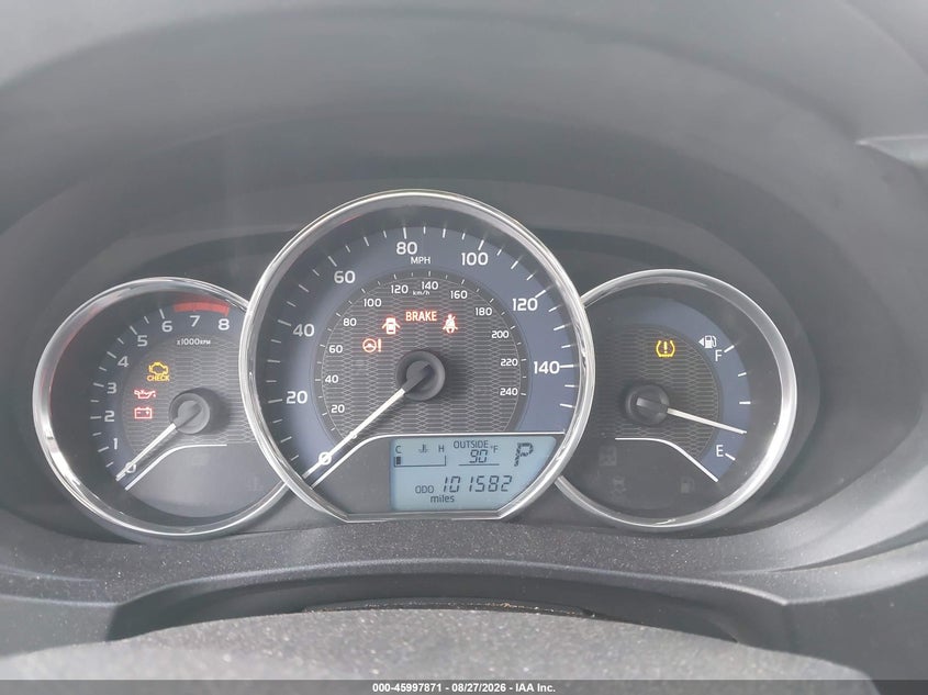 2015 TOYOTA COROLLA SEDAN 1.8L I-4 DOHC, VVT, REGULAR , 132HP