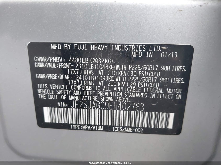 2014 SUBARU FORESTER 2.5I PREMIUM · Фото 9