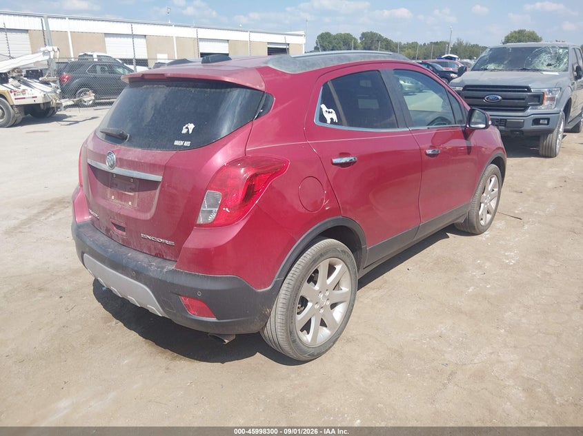 Vin: kl4cjdsb7fb121308, lot: 46497645, buick encore premium 20154