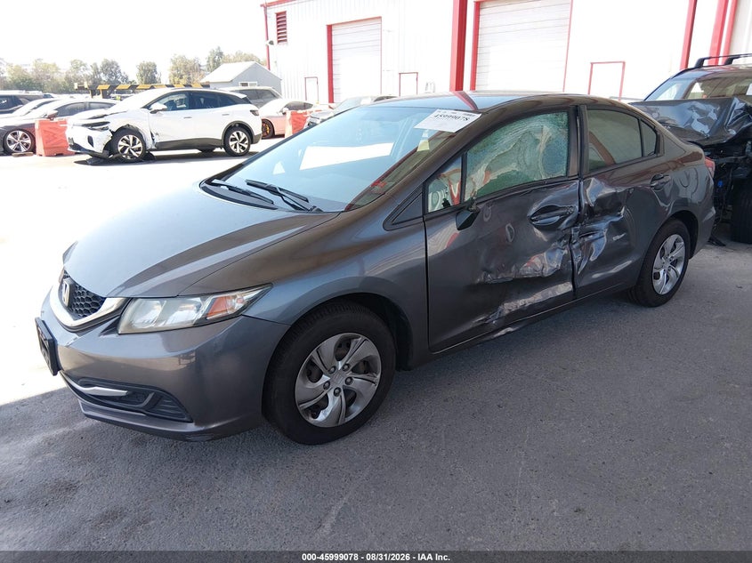 2013 Honda Civic, Левый бок, IAAI, VIN 19XFB2F54DE236229 — фото 2