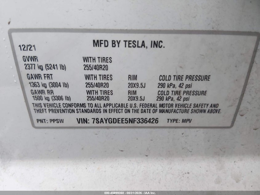 2022 TESLA MODEL Y LONG RANGE DUAL MOTOR ALL-WHEEL DRIVE · Фото 9