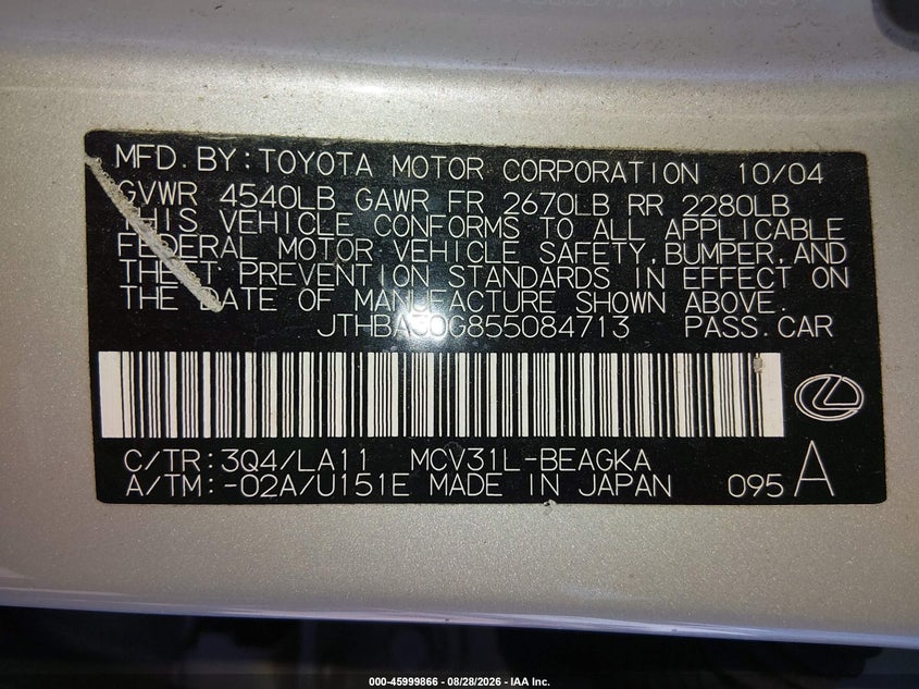 2005 LEXUS ES 330 · Фото 9