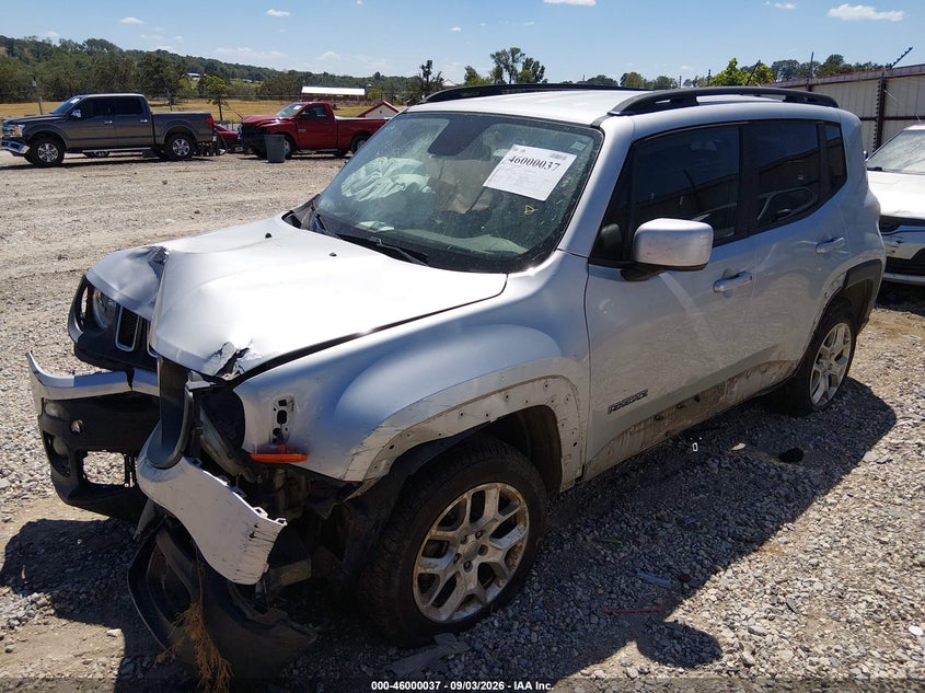 Vin: zaccjbbb8hpe63210, lot: 46499382, jeep renegade latitude 4x4 20172