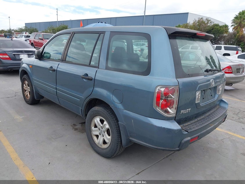 HONDA PILOT 2006 VIN 5FNYF281X6B052157