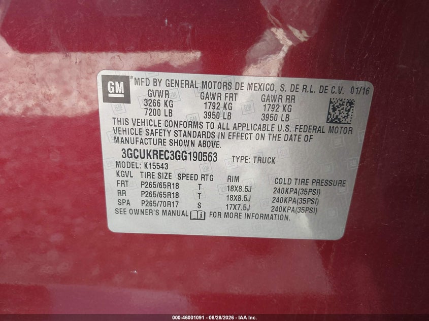 2016 CHEVROLET SILVERADO PICKUP 5.3L V-8 DI, VVT, 355HP