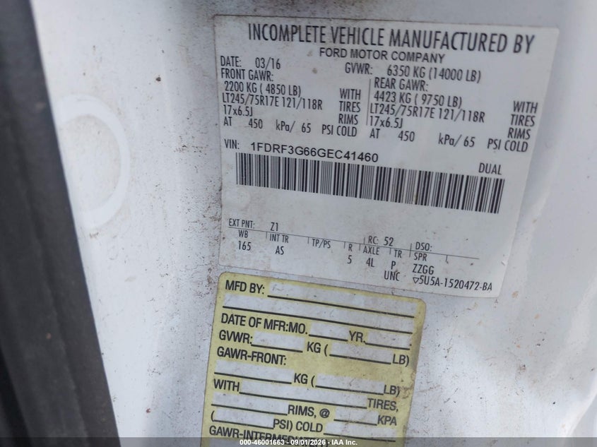 2016 FORD F-350 CHASSIS auction photo 8