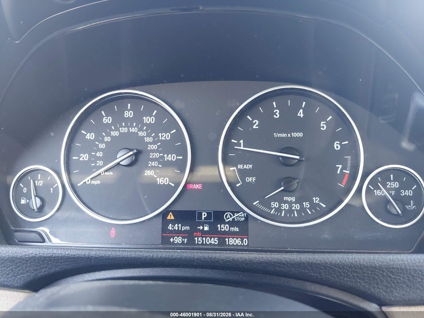 2013 BMW 3ER SEDAN 2.0L I-4 DI, DOHC, VVT, TURBO, PREMIUM , 240HP