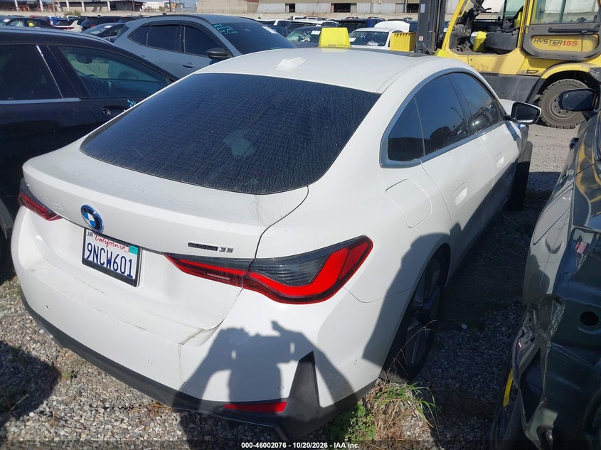 Vin: wby43aw00rft32499, lot: 46501421, bmw i4 gran coupe edrive35 20244