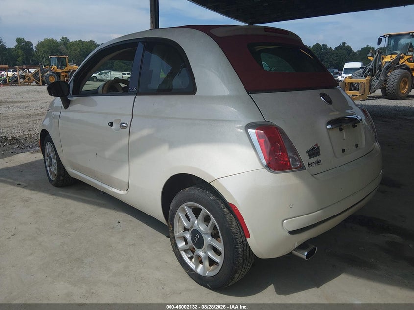 Vin: 3c3cffdr8dt514361, lot: 46501478, fiat 500c pop 20133