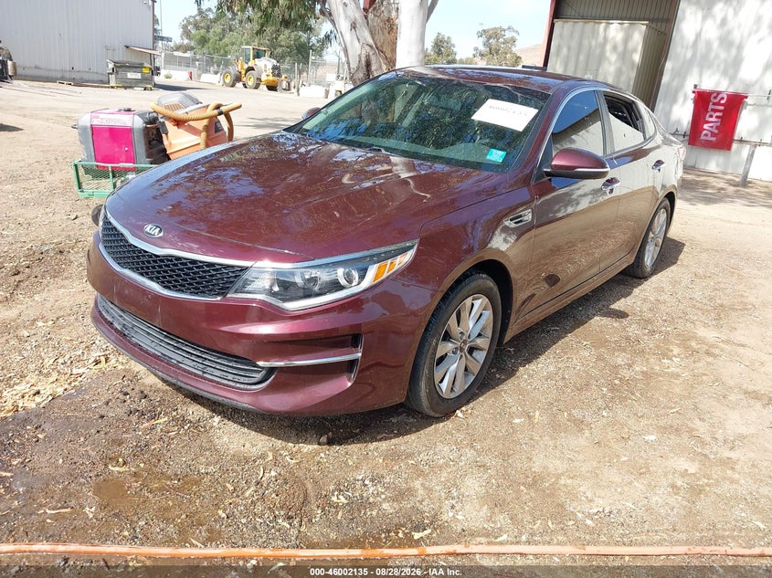 Vin: 5xxgt4l37jg252086, lot: 46501480, kia optima lx 20182
