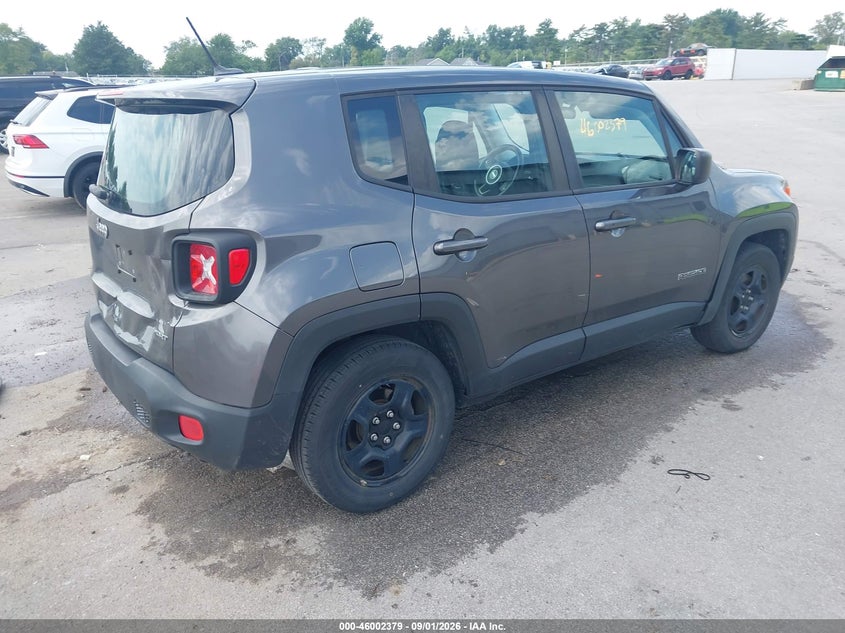 Vin: zaccjaab2hpg16949, lot: 46501724, jeep renegade sport fwd 20174