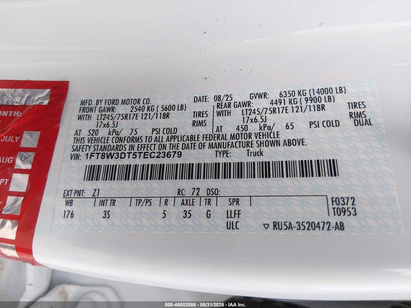 2026 FORD F-350 auction photo 8
