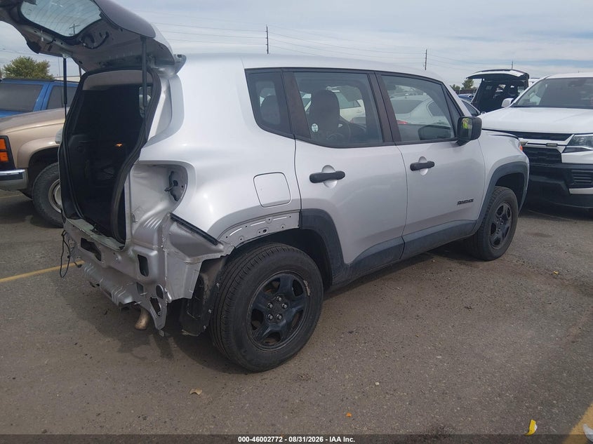 Vin: zaccjbah2jph31969, lot: 46502117, jeep renegade sport 4x4 20184