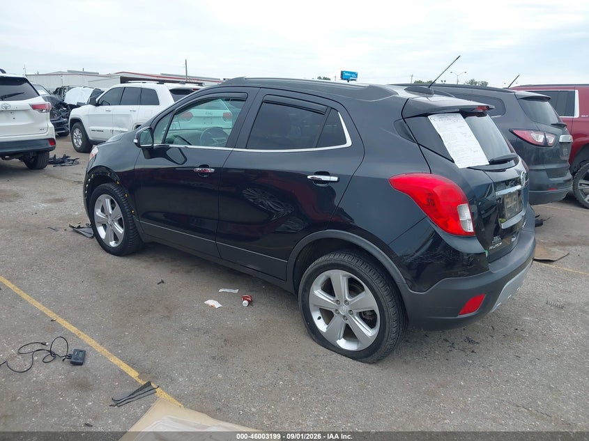 Vin: kl4cjbsb6fb131669, lot: 46502544, buick encore convenience 20153
