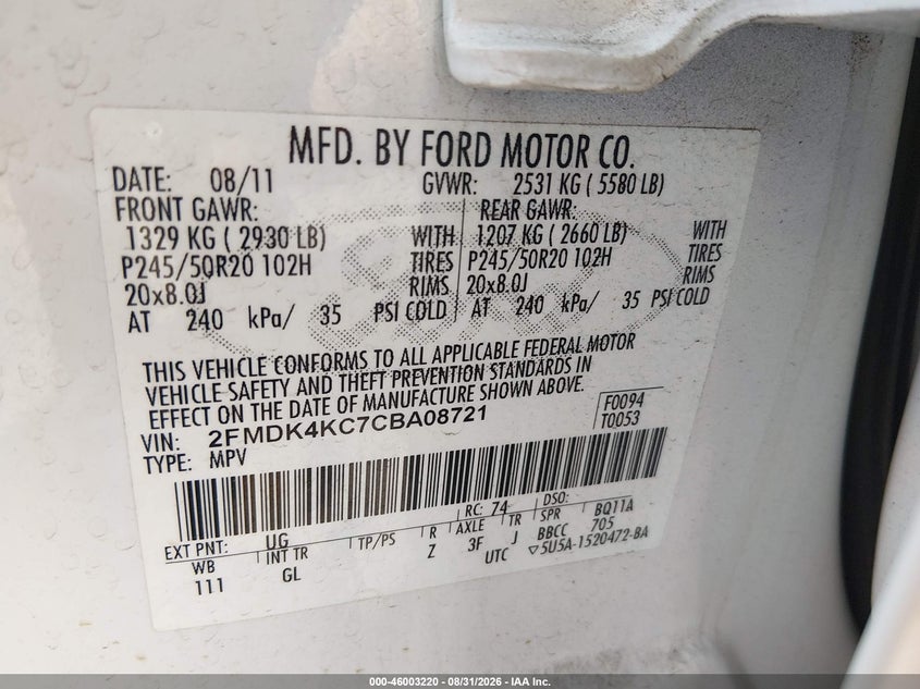 2012 FORD EDGE LIMITED · Фото 9