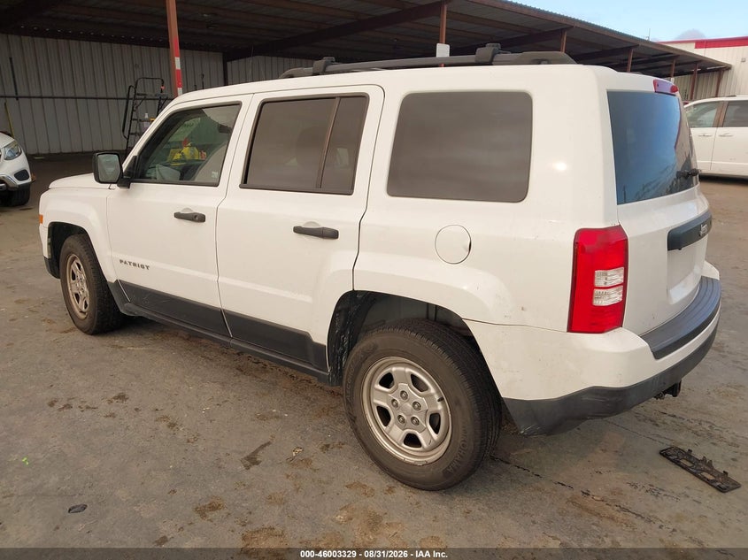 Vin: 1c4njpbb3gd678058, lot: 46502674, jeep patriot sport 20163