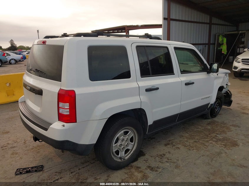Vin: 1c4njpbb3gd678058, lot: 46502674, jeep patriot sport 20164