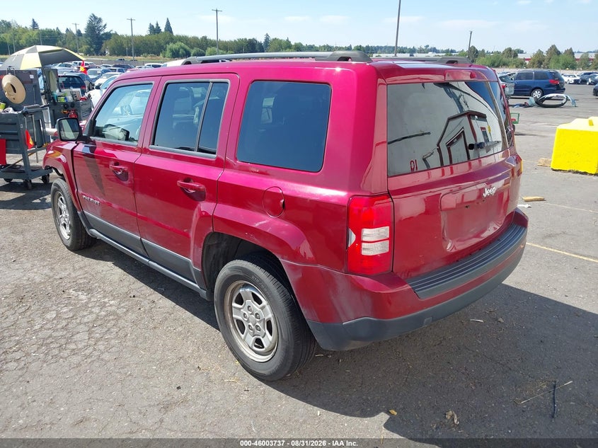 Vin: 1c4njpbaxfd429701, lot: 46503082, jeep patriot sport 20153