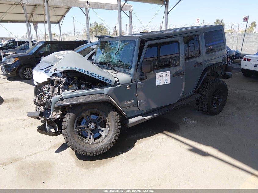 2015 Jeep Wrangler Unlimited Sahara, Front End, IAAI, VIN 1C4HJWEG0FL734752 — photo 2