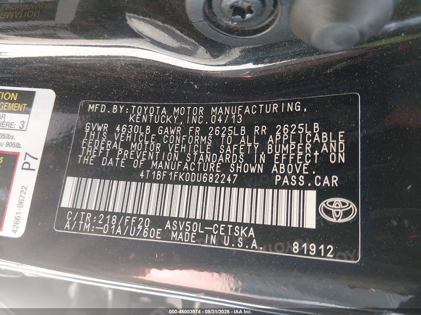2013 TOYOTA CAMRY SE · Фото 9