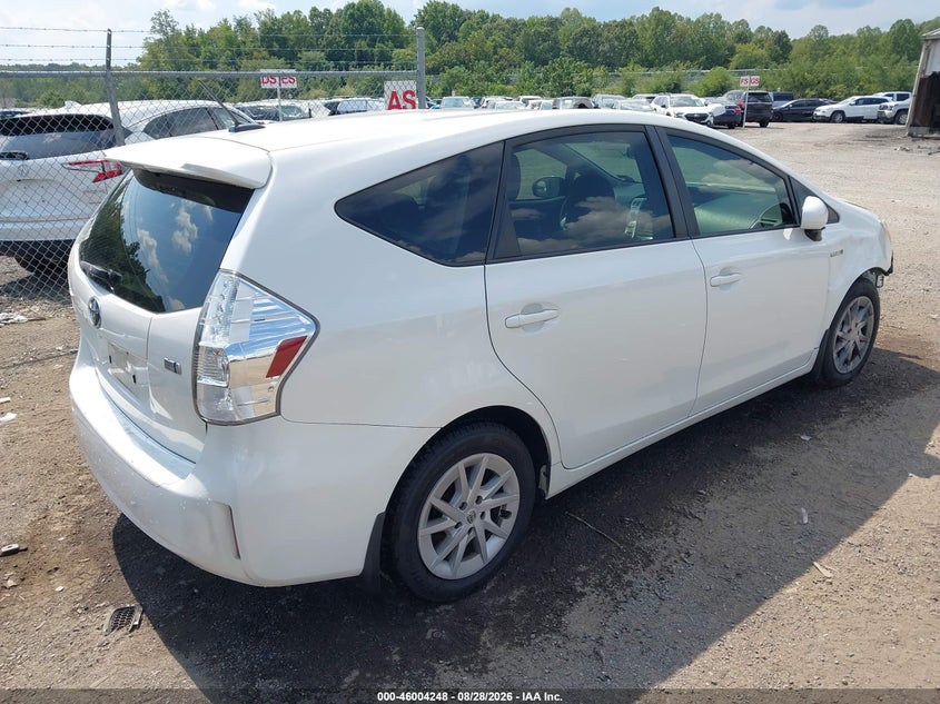Vin: jtdzn3eu9c3034186, lot: 46503624, toyota prius v three 20124