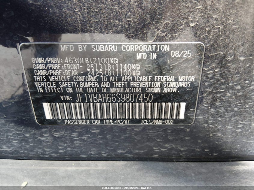 2025 SUBARU WRX PREMIUM · Фото 9