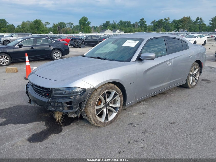 2015 Dodge Charger, Front & Rear, IAAI, VIN 2C3CDXCT4FH907455 — photo 2