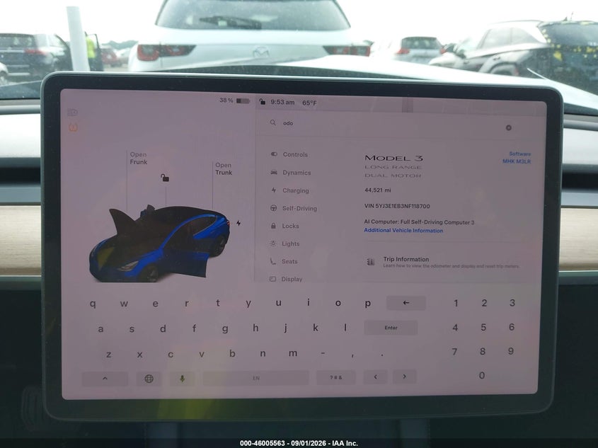 TESLA MODEL 3 2022 VIN 5YJ3E1EB3NF118700