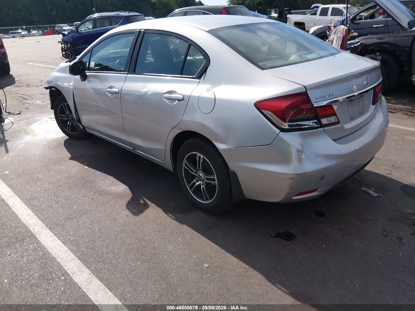 Vin: 19xfb2f52ee031445, lot: 46504954, honda civic lx 20143
