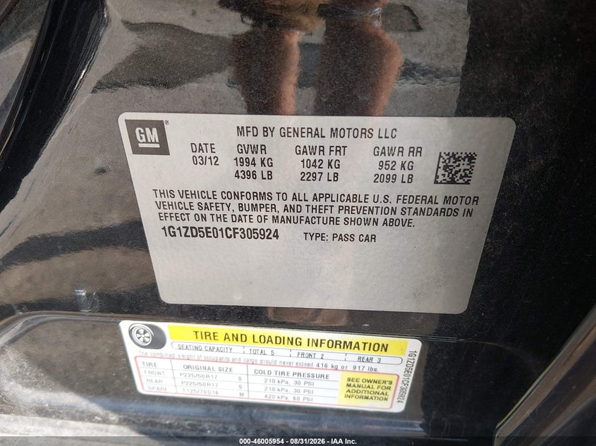 2012 CHEVROLET MALIBU 2LT · Фото 9